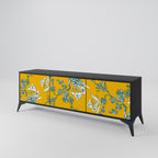 YELLOW CHINOISERIE Mueble de TV de 3 Puertas en Acabado Negro