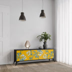 YELLOW CHINOISERIE Mueble de TV de 3 Puertas en Acabado Negro