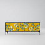 YELLOW CHINOISERIE Mueble de TV de 3 Puertas en Acabado Negro