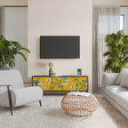 YELLOW CHINOISERIE Mueble de TV de 3 Puertas en Acabado Negro