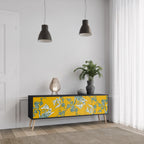 YELLOW CHINOISERIE Mueble de TV de 3 Puertas en Acabado Negro