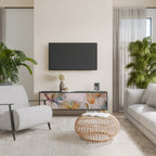 SOFTEN POPPY 3-Door TV Stand in Black Finish