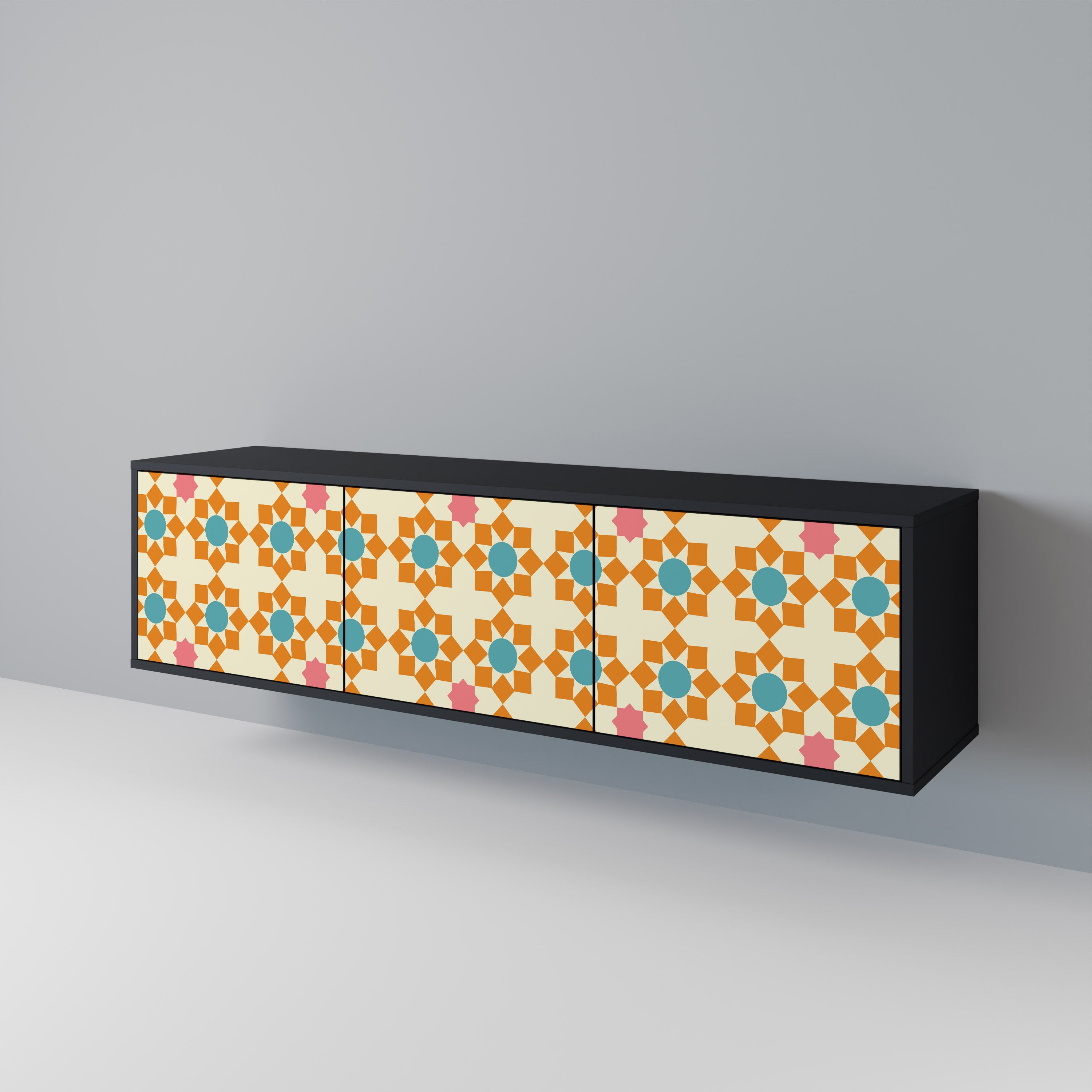 FLORAL DECOR Mueble de TV de 3 Puertas