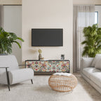 ORGANIC FOLKLORE Mueble de TV de 3 Puertas en Acabado Negro