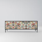 ORGANIC FOLKLORE Mueble de TV de 3 Puertas en Acabado Negro