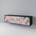 CHERRY BLOSSOM 3-Door TV Stand in Black Finish