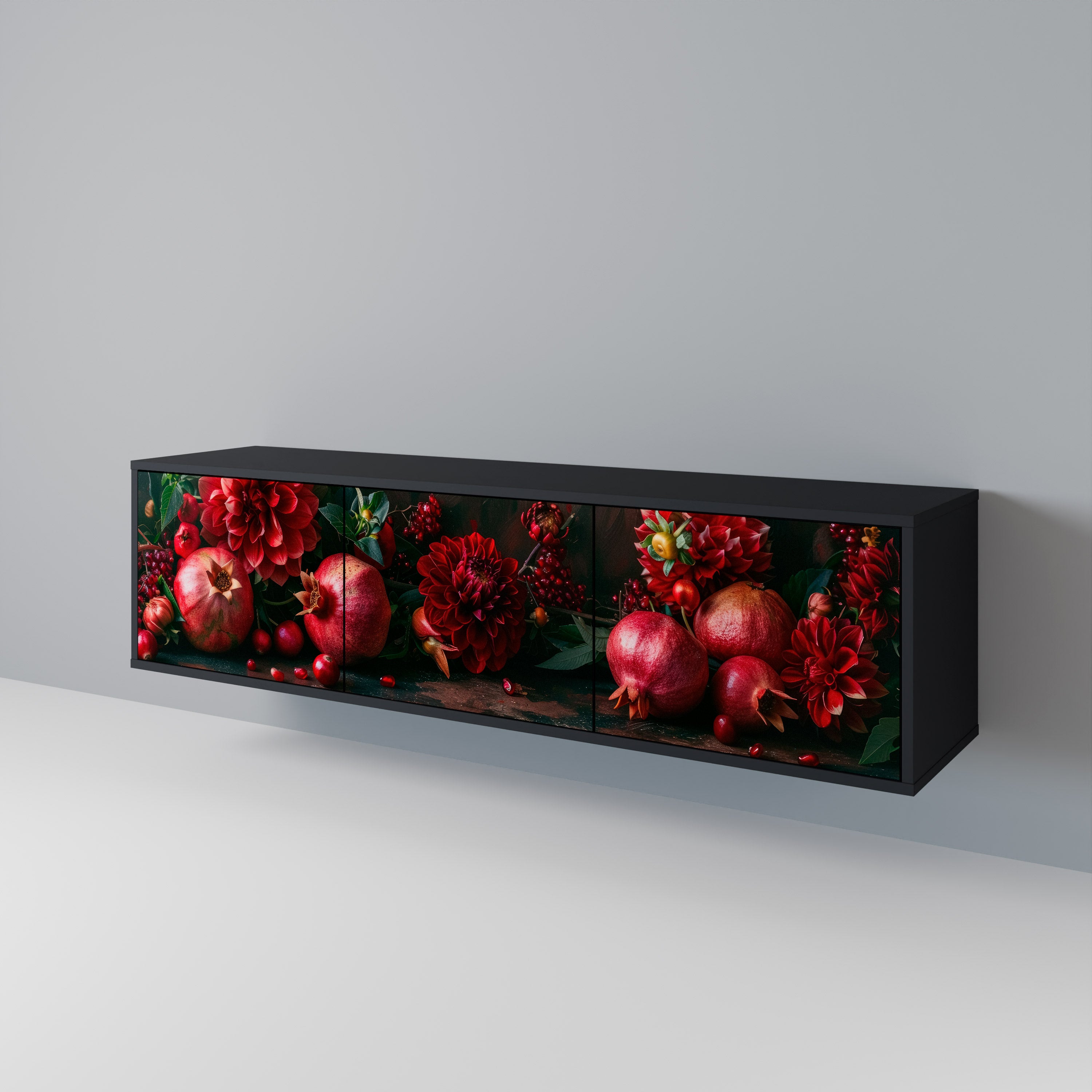 DAHLIAS AND POMEGRANATES Mueble de TV de 3 Puertas