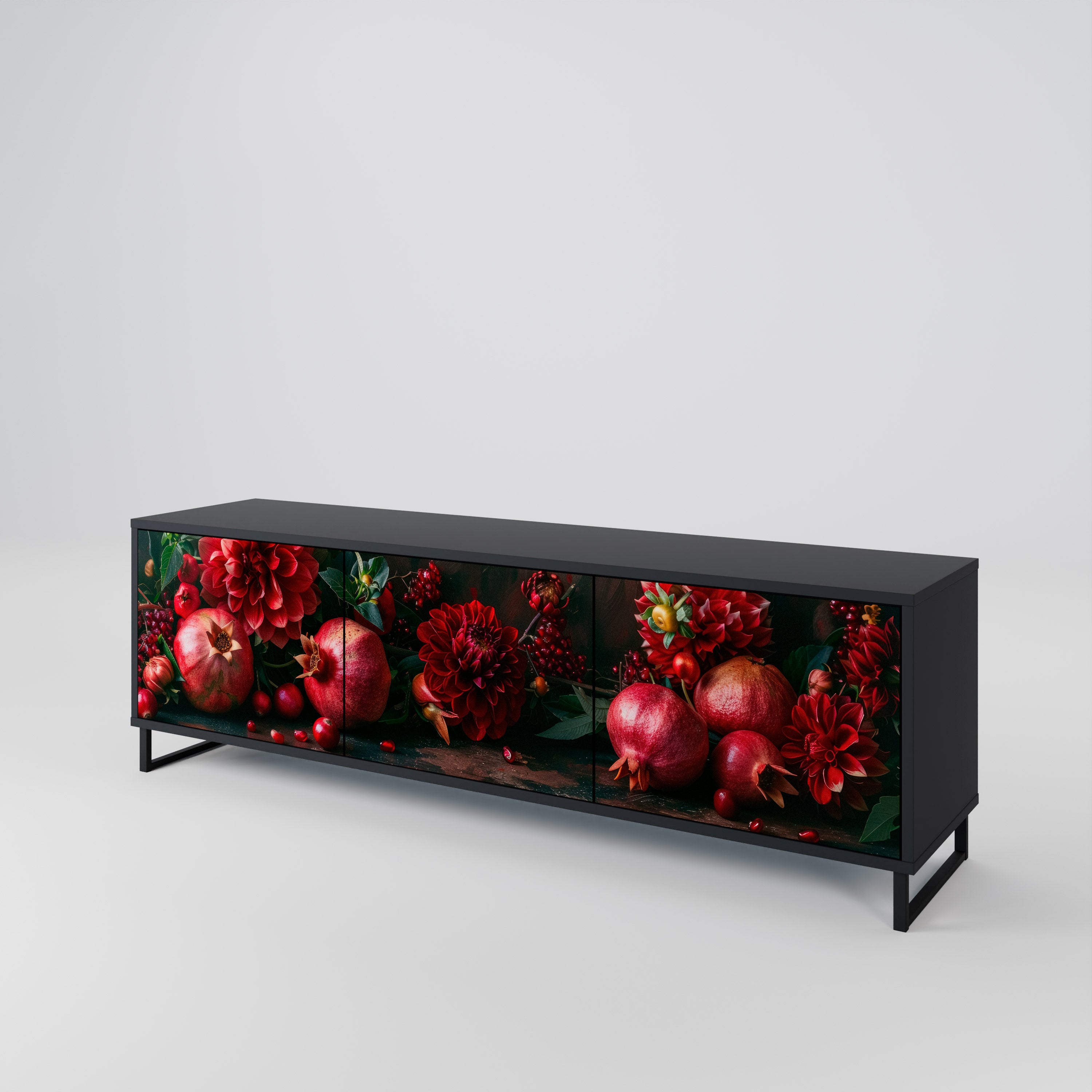 DAHLIAS AND POMEGRANATES Mueble de TV de 3 Puertas