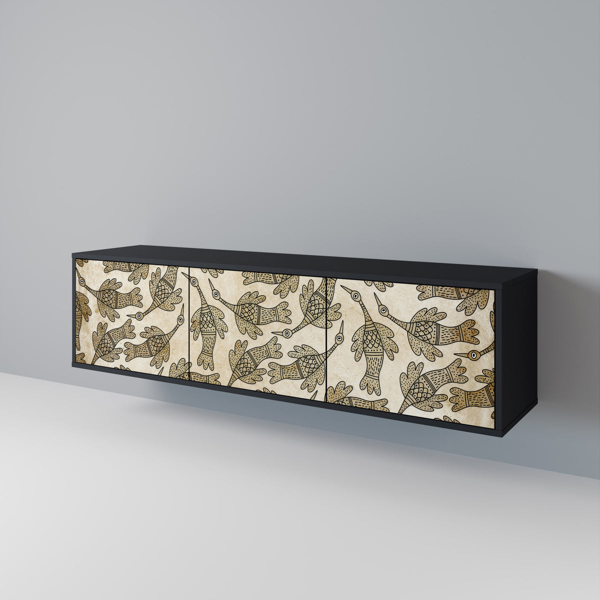 ALMONDINE SONGBIRD 3-Door TV Cabinet