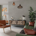 STEAMPUNK CLAN 3-Door TV Stand in Black Finish