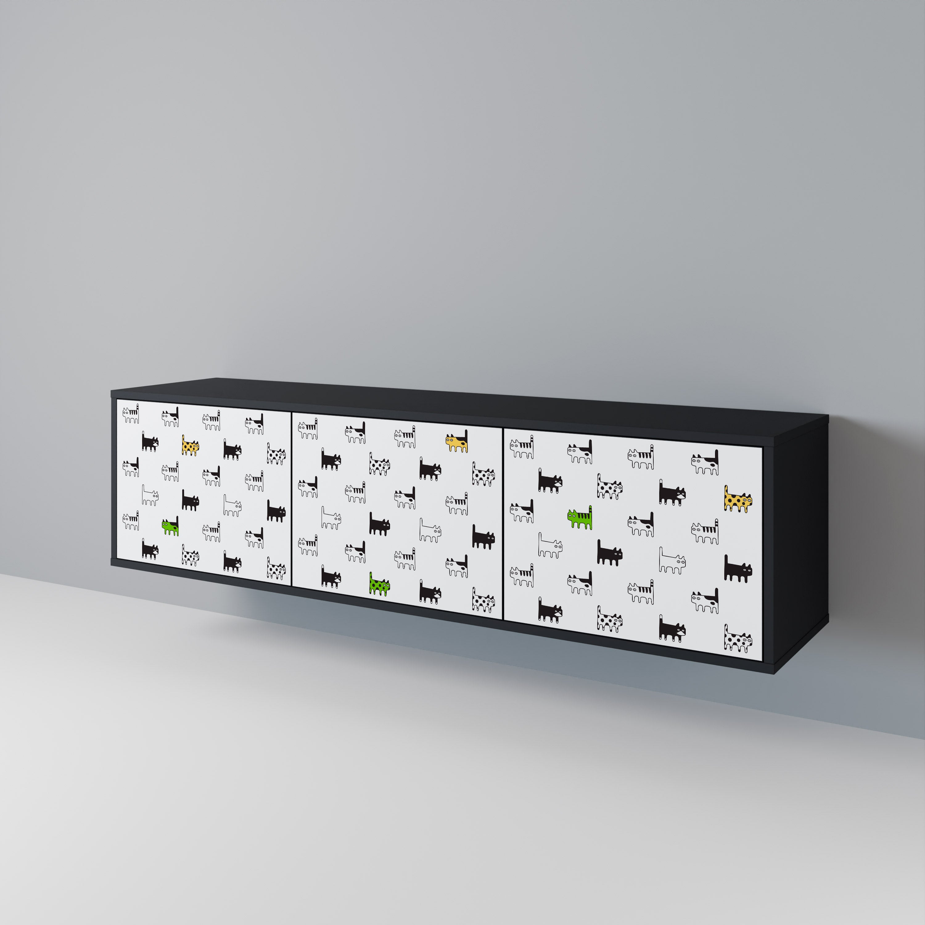 CATS COMPILATION Mueble de TV de 3 Puertas