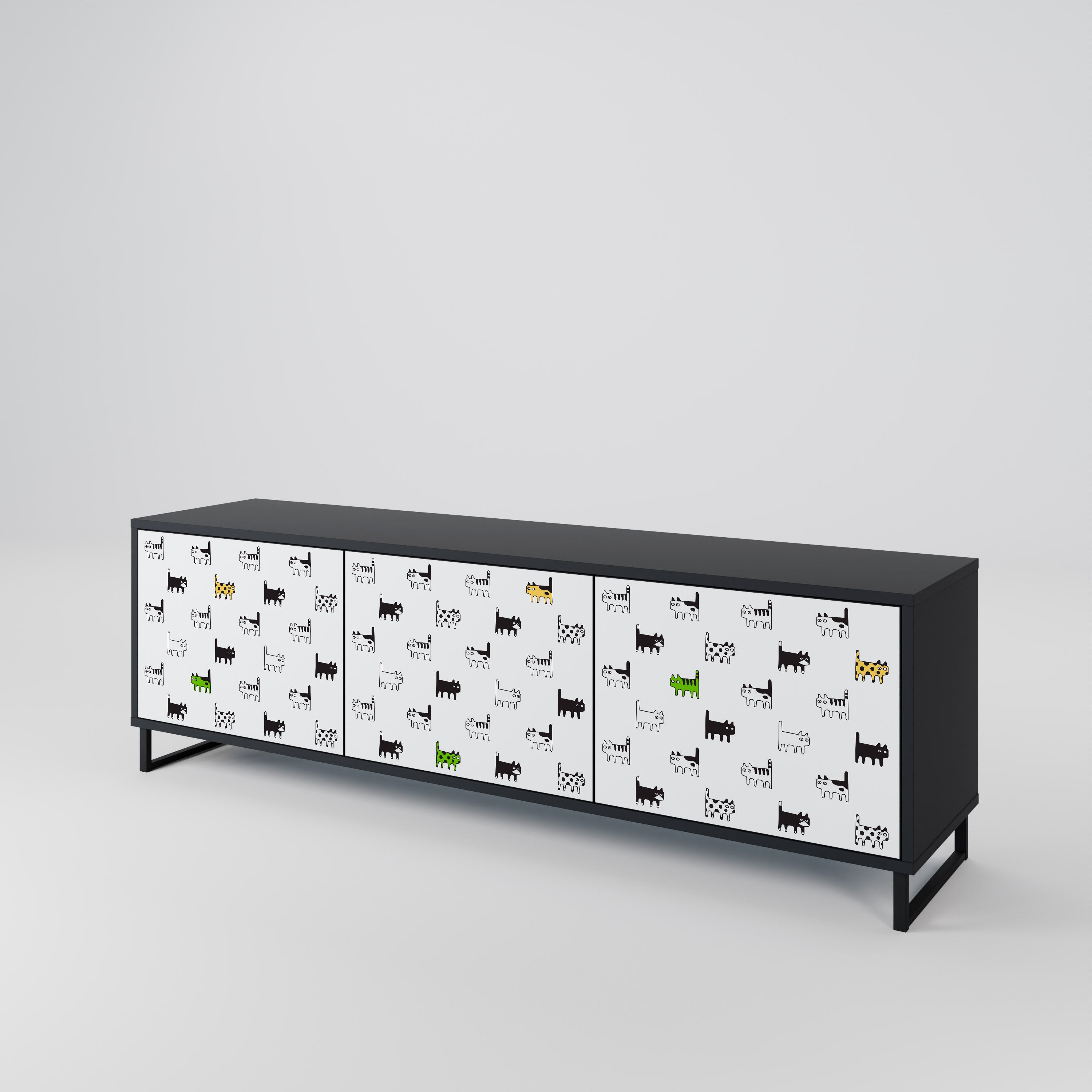 CATS COMPILATION Mueble de TV de 3 Puertas