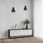 CATS COMPILATION Mueble de TV de 3 Puertas en Acabado Negro