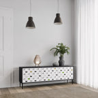 CATS COMPILATION Mueble de TV de 3 Puertas en Acabado Negro