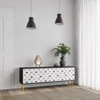 CATS COMPILATION Mueble de TV de 3 Puertas en Acabado Negro