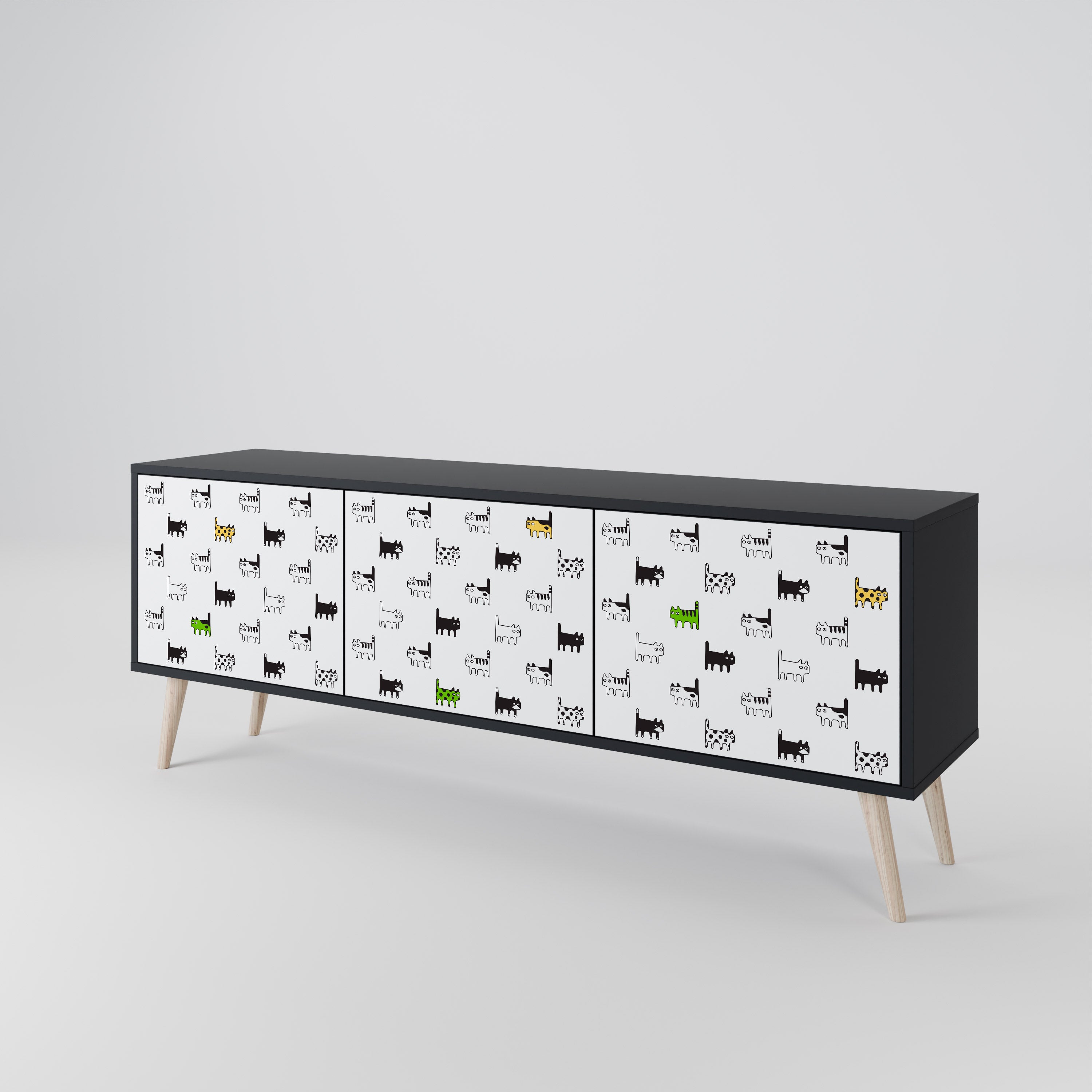 CATS COMPILATION Mueble de TV de 3 Puertas