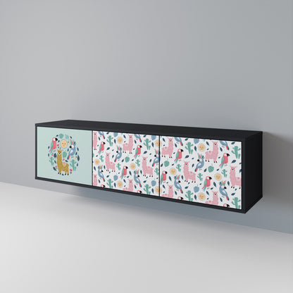 COLORFUL ALPACAS Mueble de TV de 3 Puertas