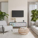 COLORFUL ALPACAS Mueble de TV de 3 Puertas en Acabado Negro