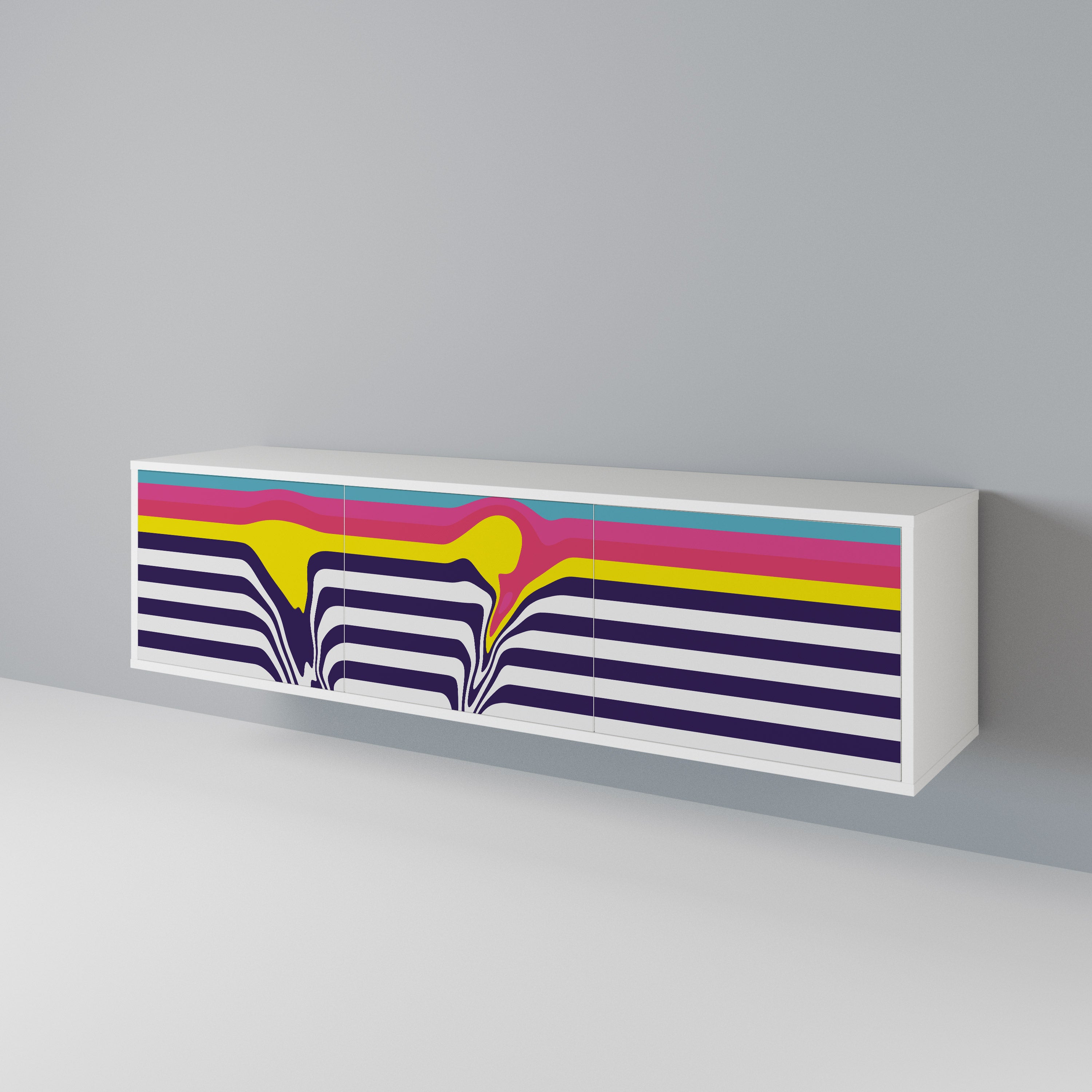 COLORFUL DIVERSION Mueble de TV de 3 Puertas