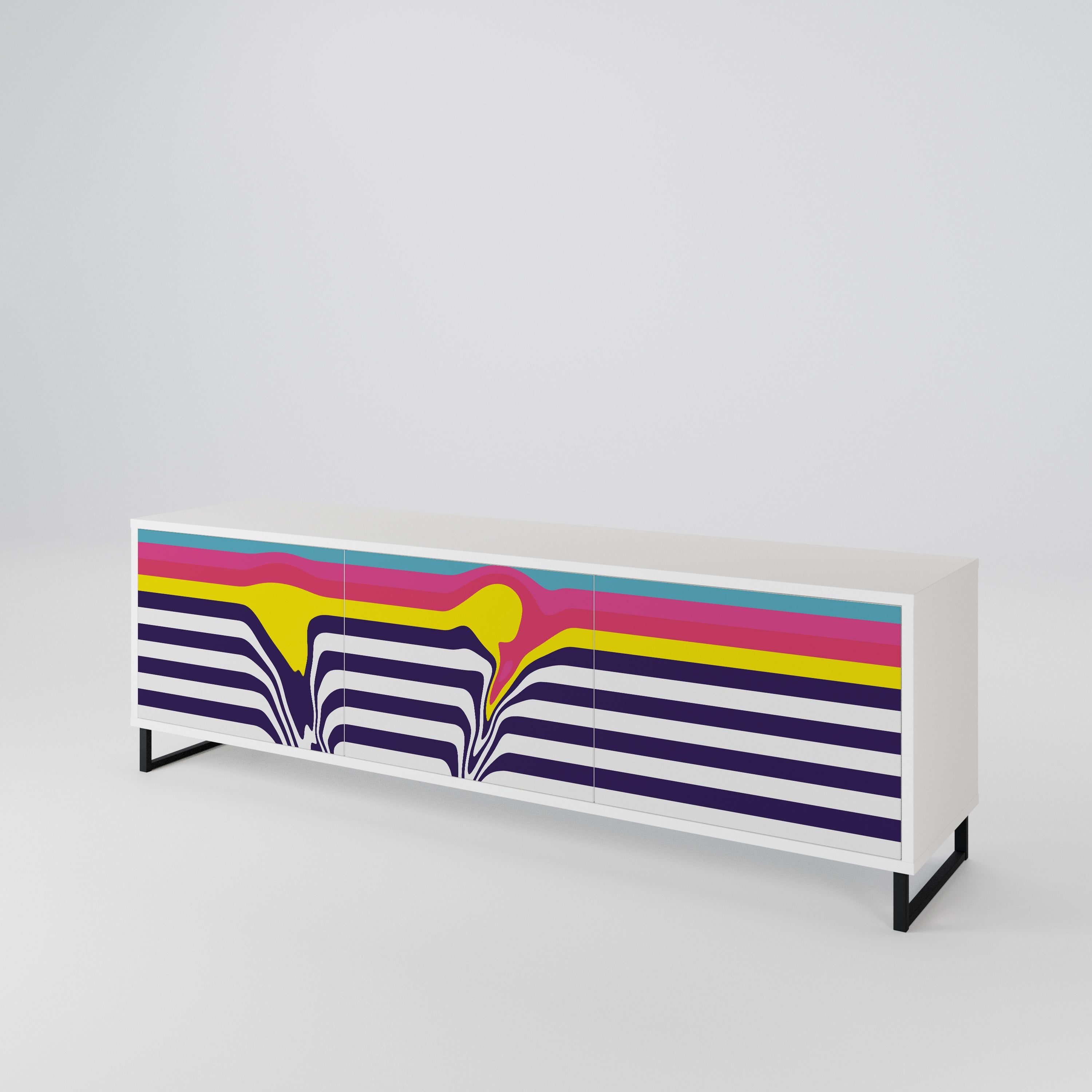 COLORFUL DIVERSION Mueble de TV de 3 Puertas