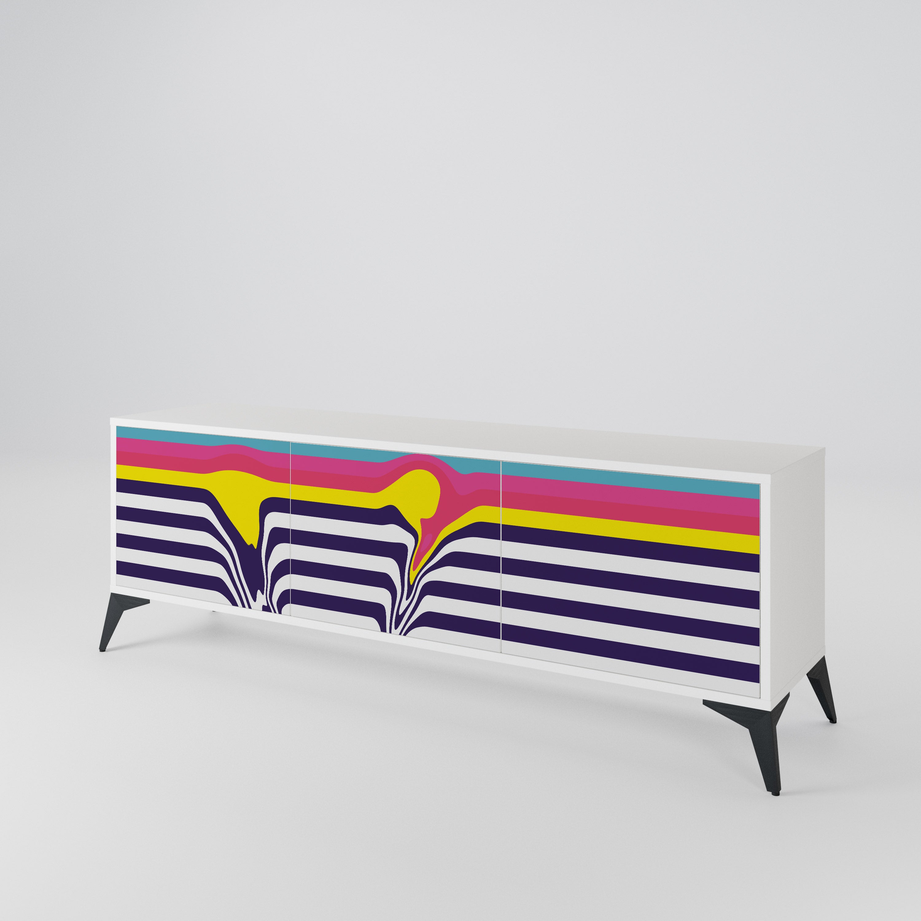 COLORFUL DIVERSION Mueble de TV de 3 Puertas