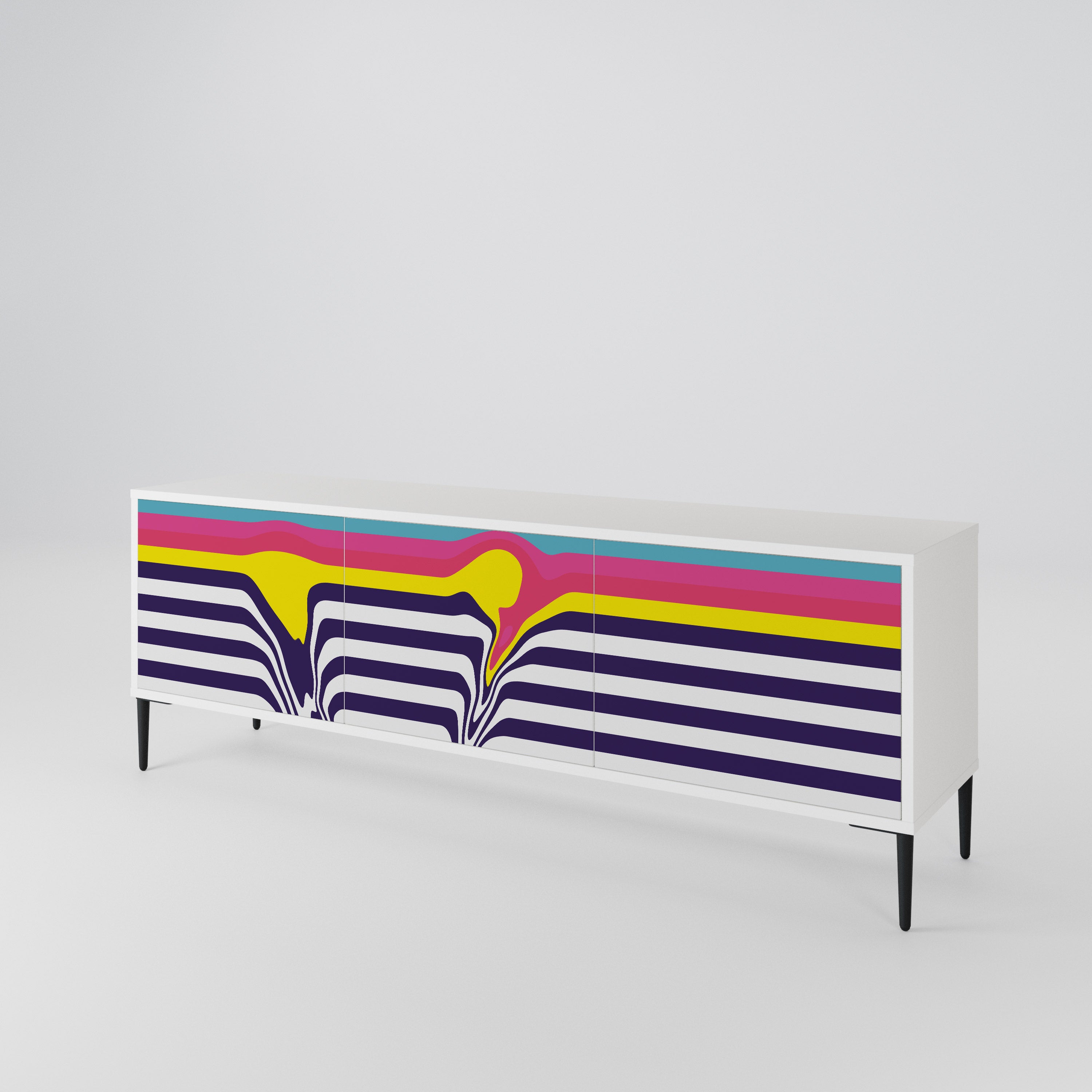 COLORFUL DIVERSION Mueble de TV de 3 Puertas