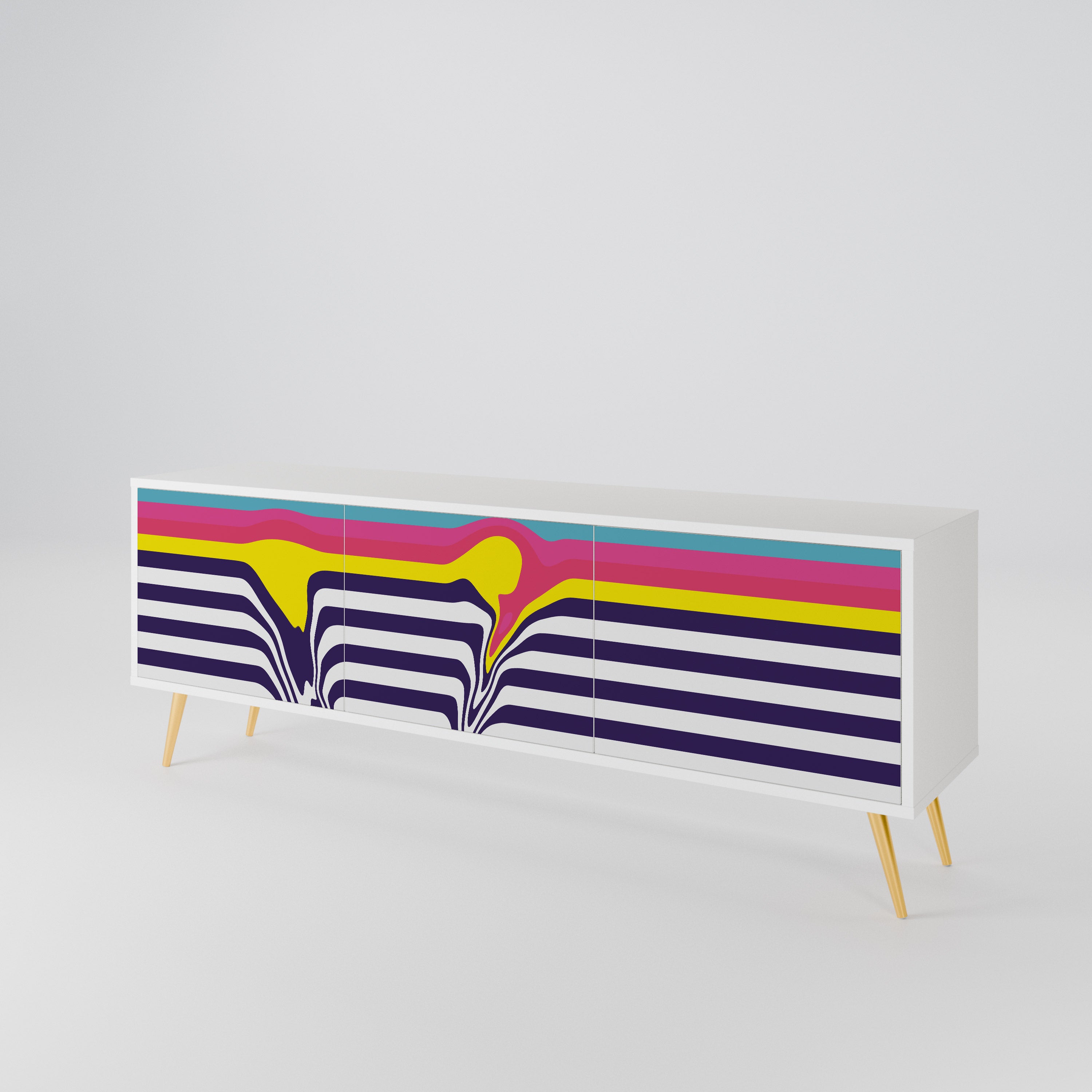 COLORFUL DIVERSION Mueble de TV de 3 Puertas