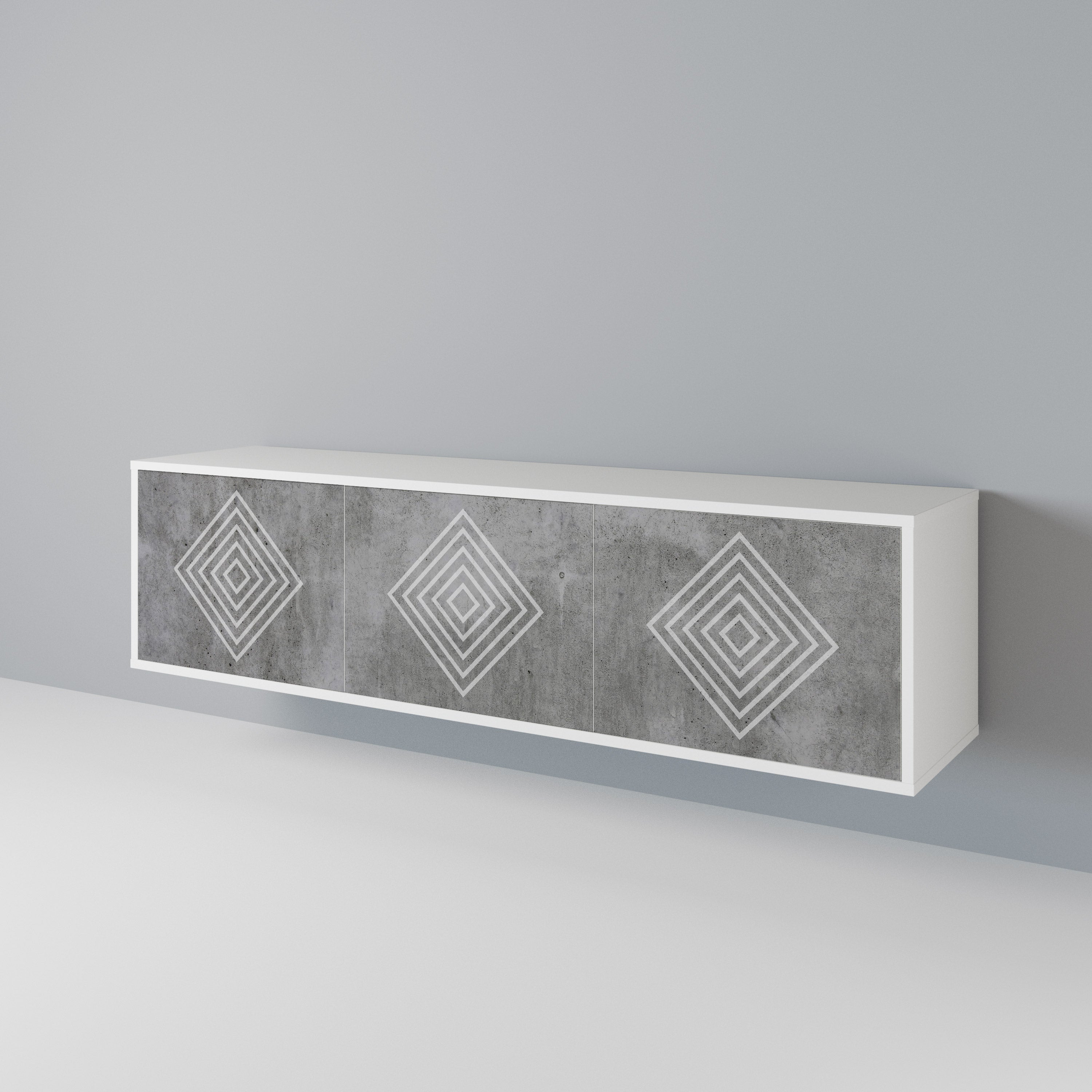POLYGONAL ARTISTRY Mueble de TV de 3 Puertas