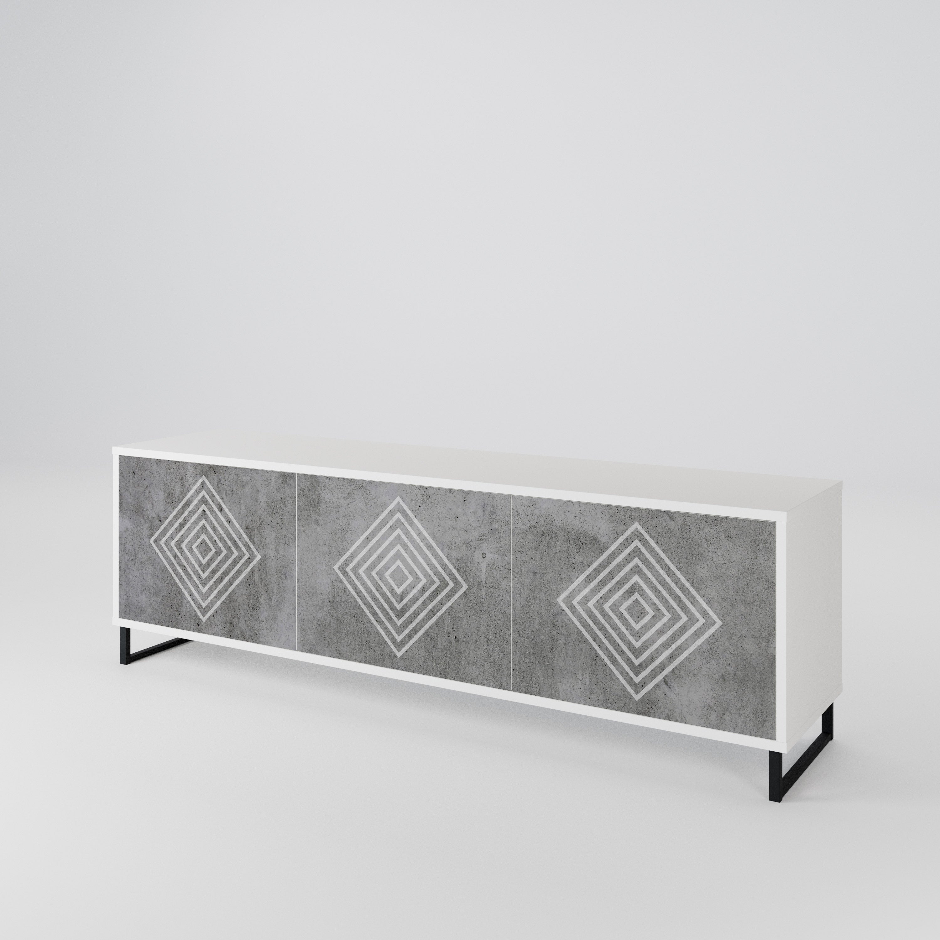 POLYGONAL ARTISTRY Mueble de TV de 3 Puertas