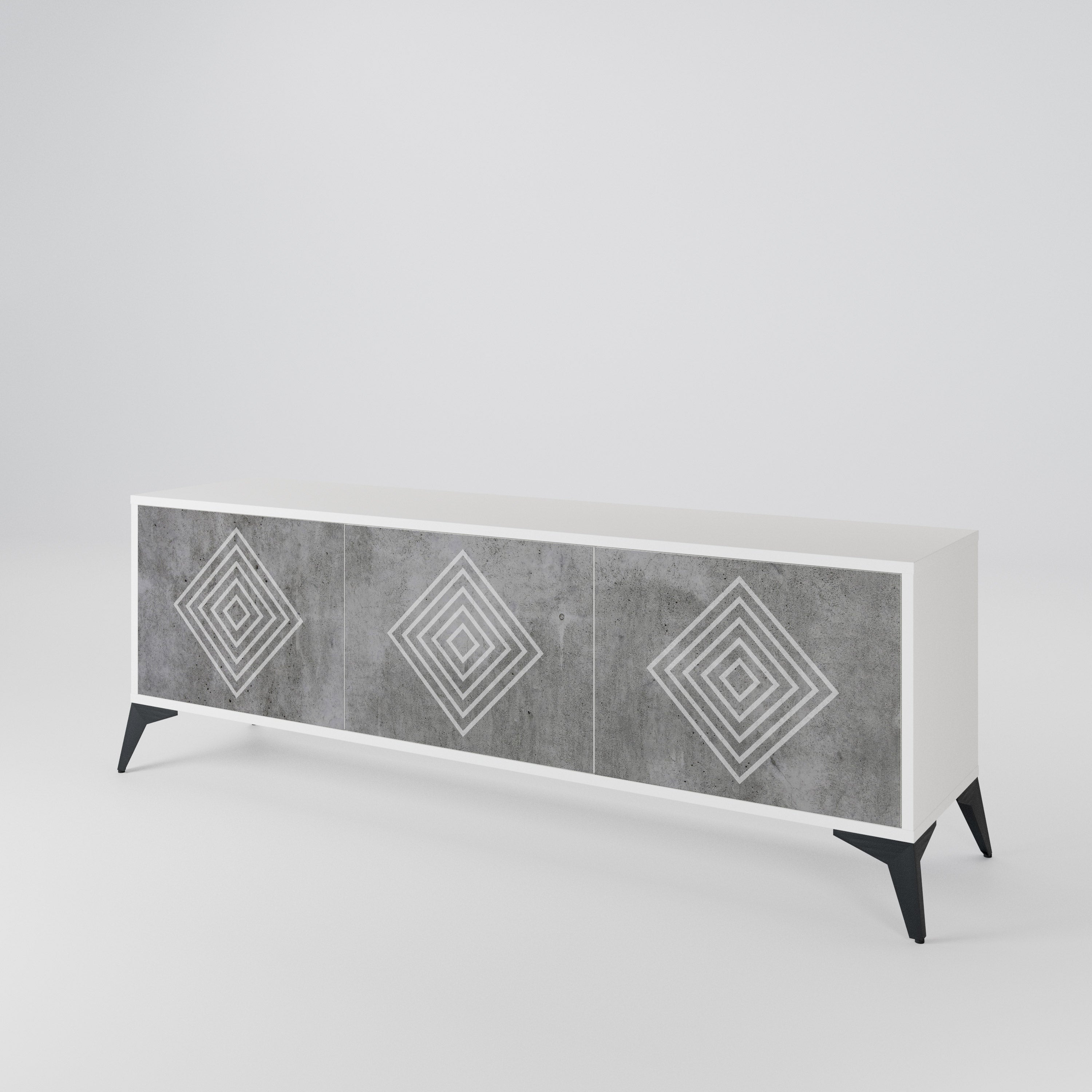 POLYGONAL ARTISTRY Mueble de TV de 3 Puertas