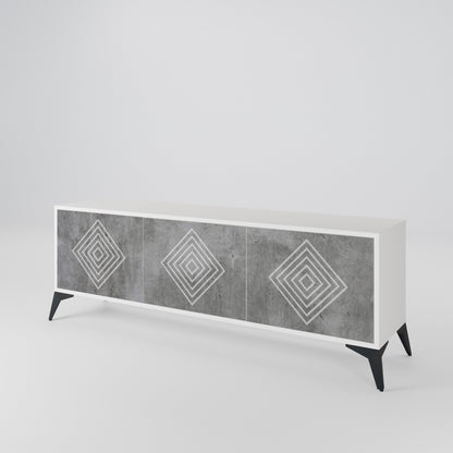 POLYGONAL ARTISTRY Mueble de TV de 3 Puertas