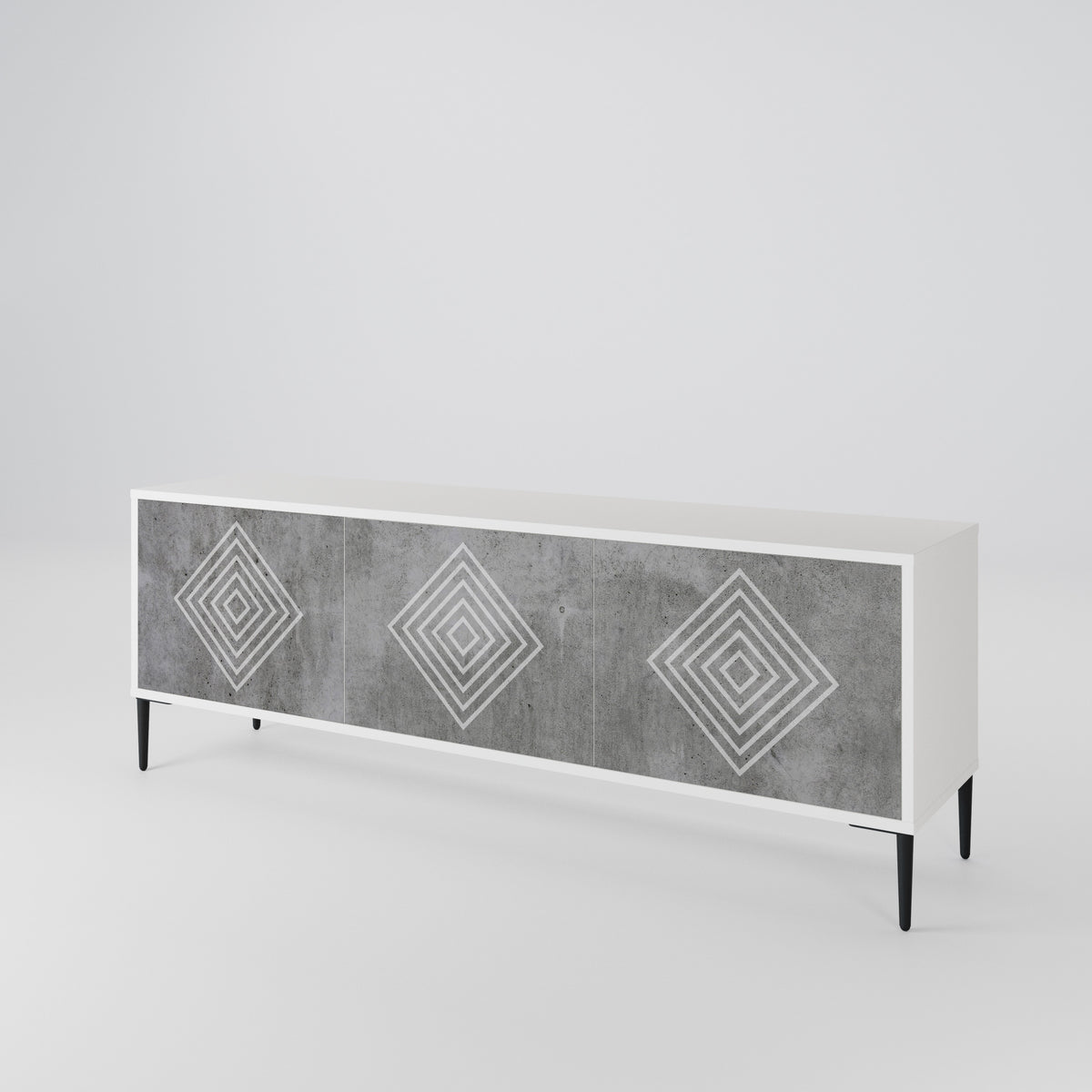 POLYGONAL ARTISTRY Mueble de TV de 3 Puertas
