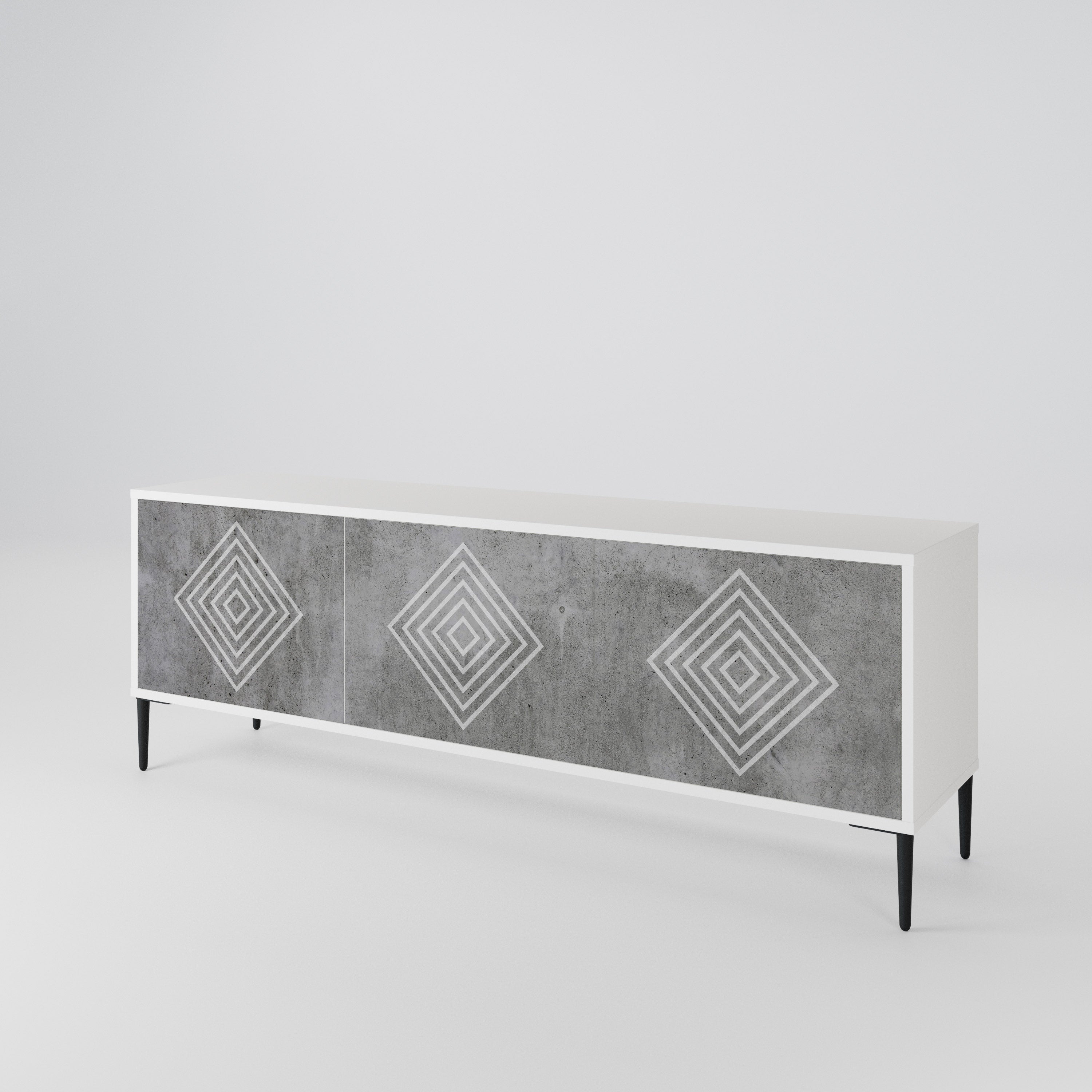 POLYGONAL ARTISTRY Mueble de TV de 3 Puertas