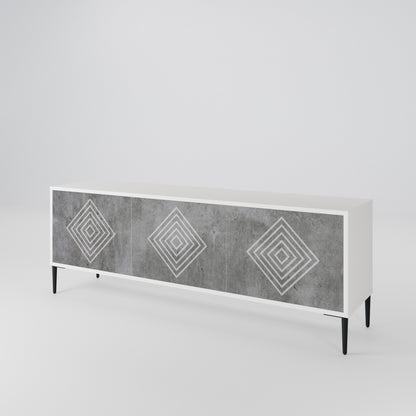 POLYGONAL ARTISTRY Mueble de TV de 3 Puertas