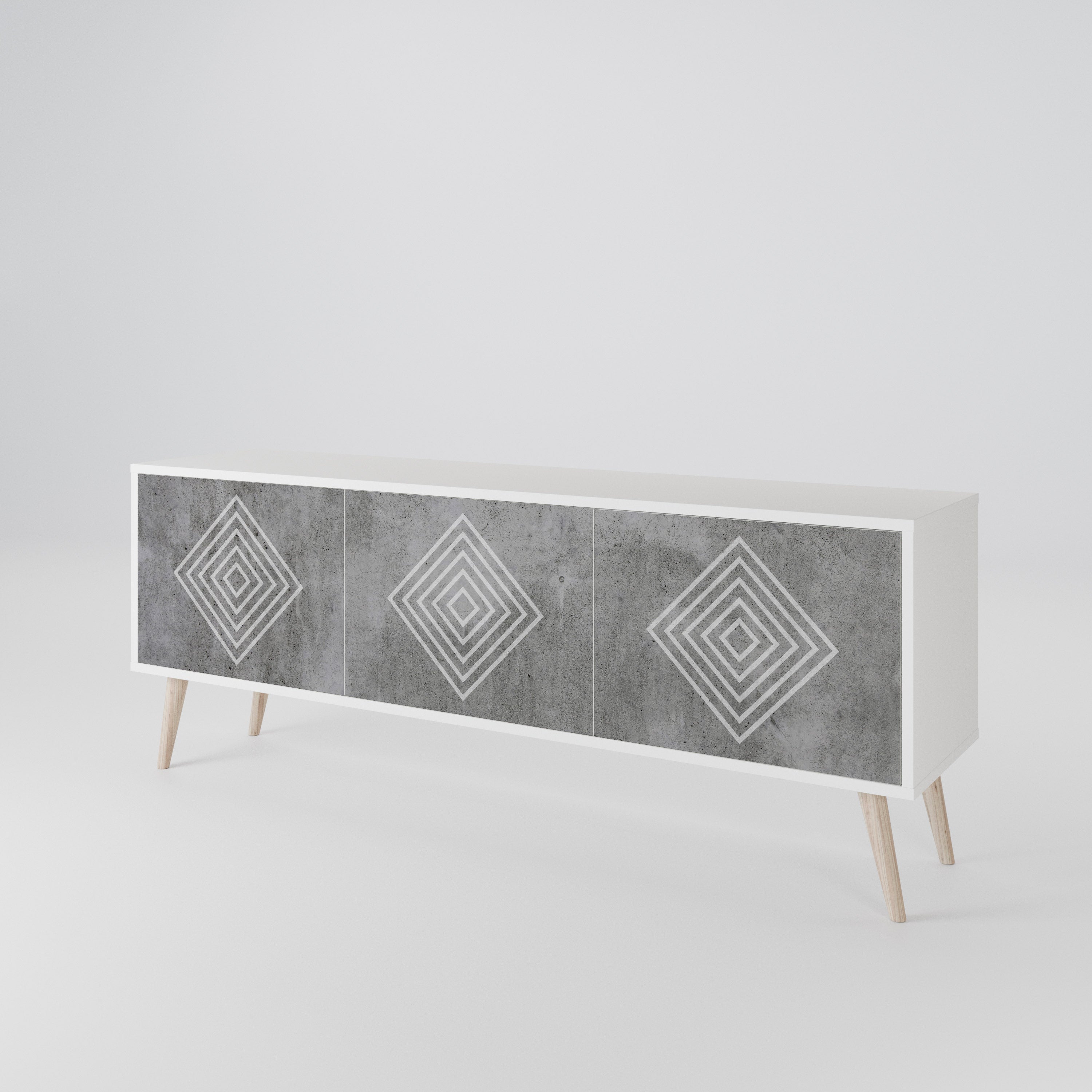 POLYGONAL ARTISTRY Mueble de TV de 3 Puertas