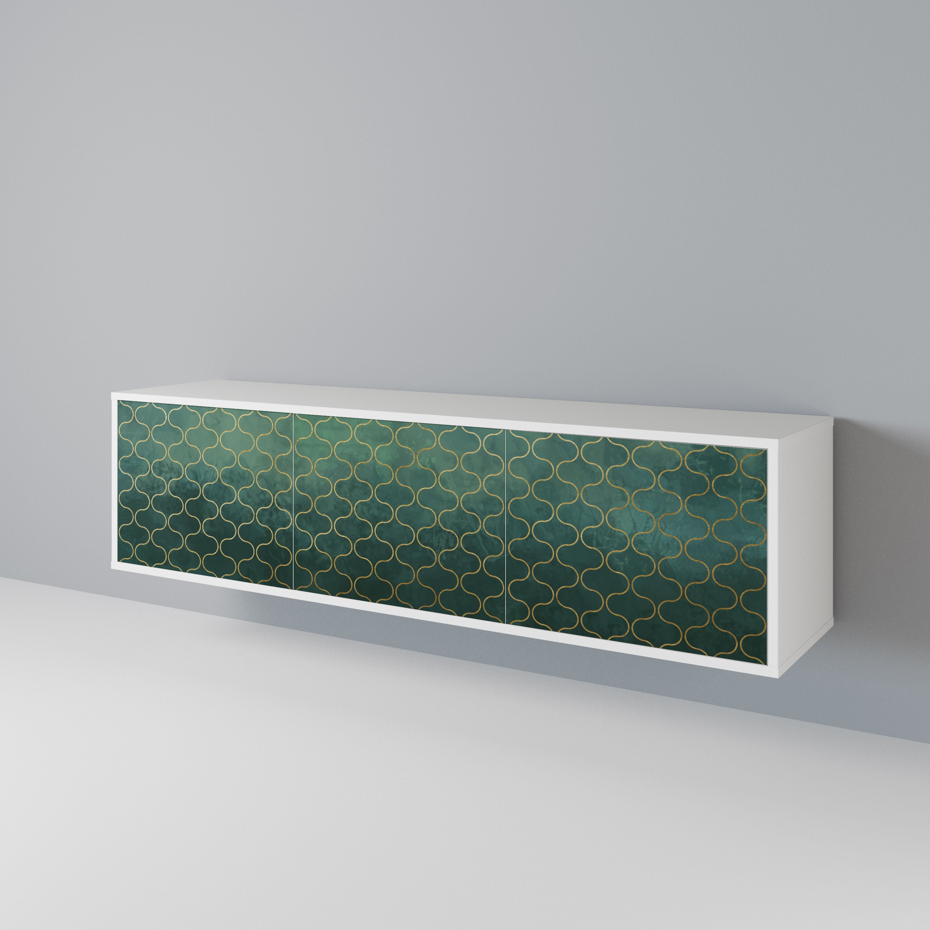 TESSELATED GREENERY Mueble de TV de 3 Puertas