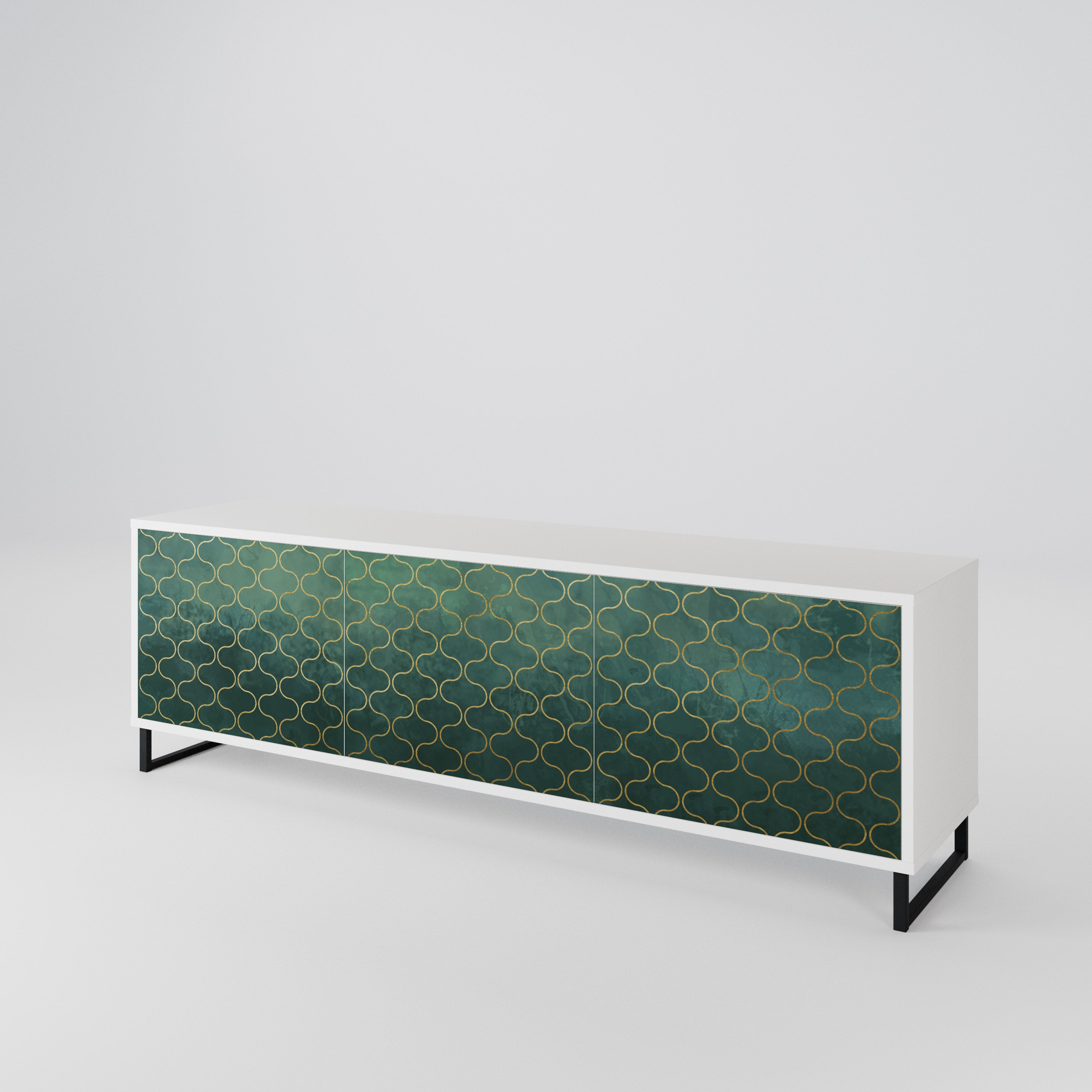 TESSELATED GREENERY Mueble de TV de 3 Puertas