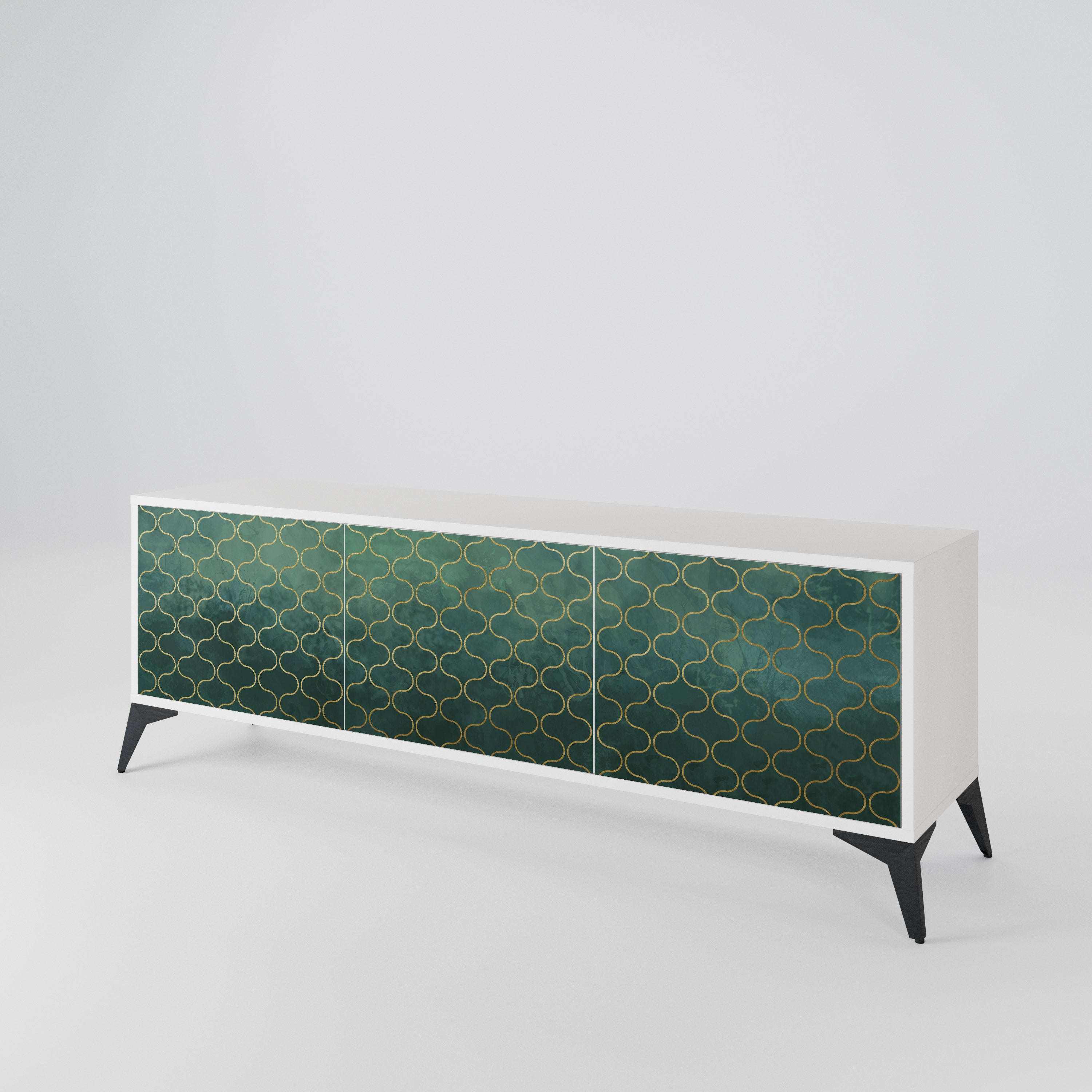 TESSELATED GREENERY Mueble de TV de 3 Puertas