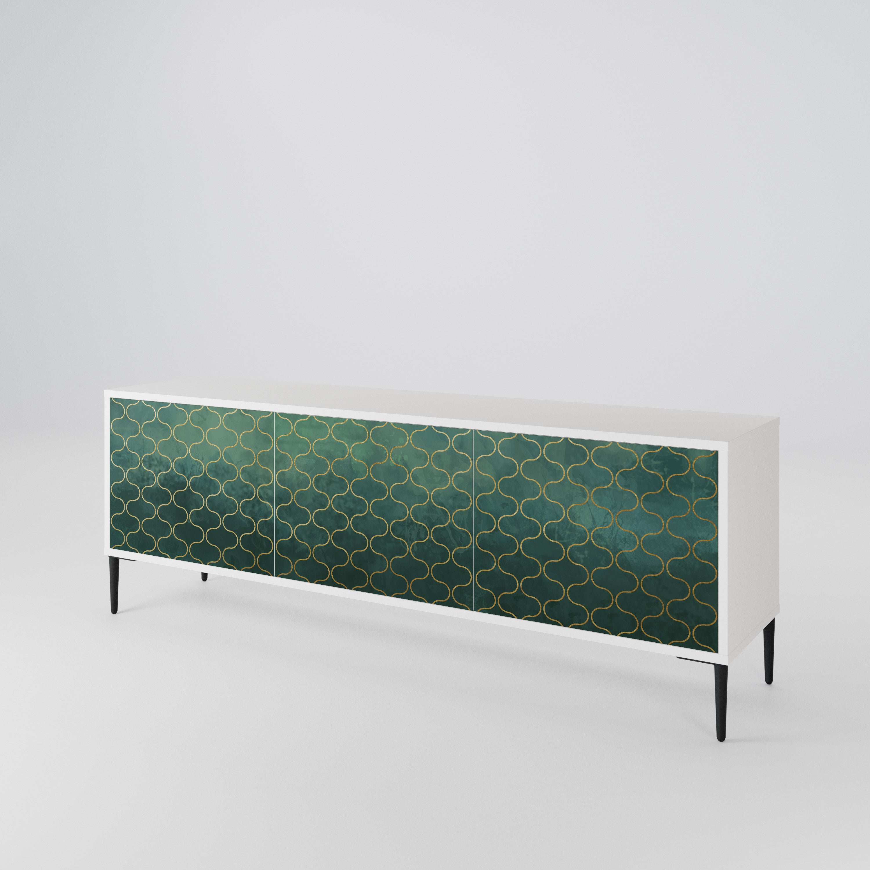 TESSELATED GREENERY Mueble de TV de 3 Puertas