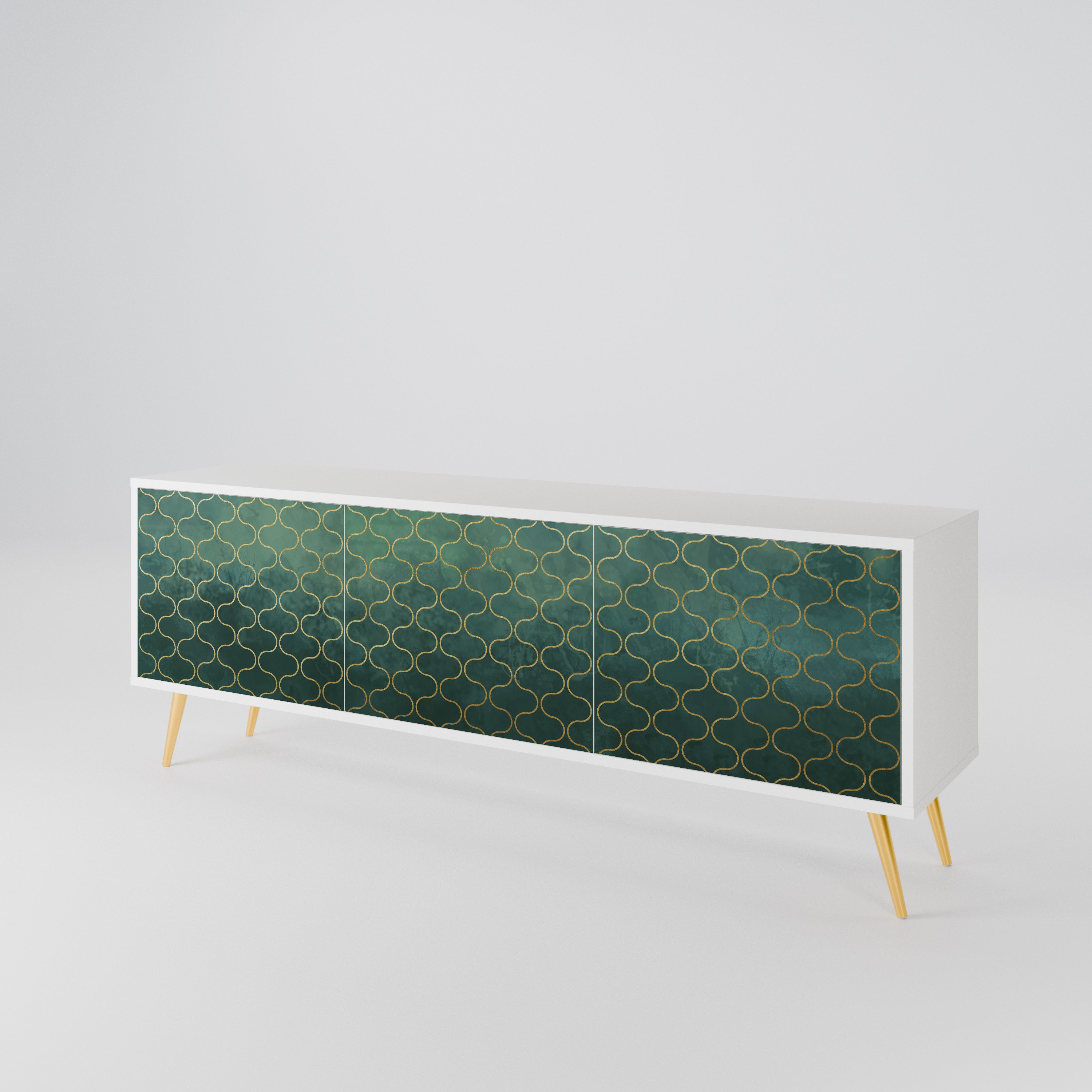 TESSELATED GREENERY Mueble de TV de 3 Puertas