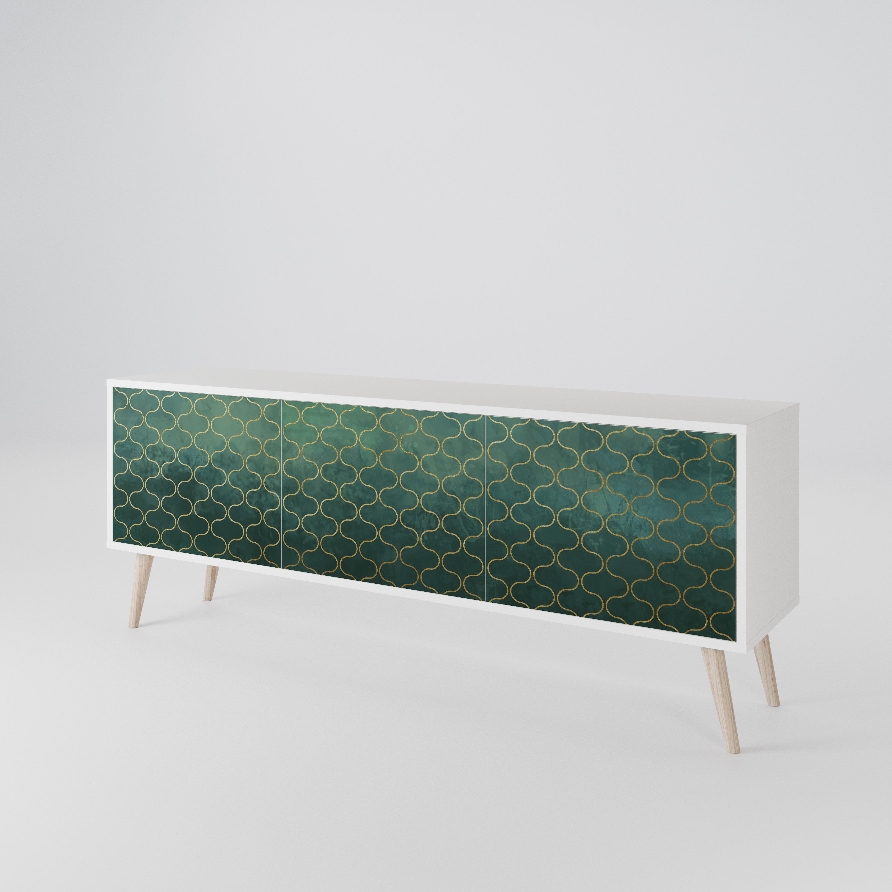 TESSELATED GREENERY Mueble de TV de 3 Puertas
