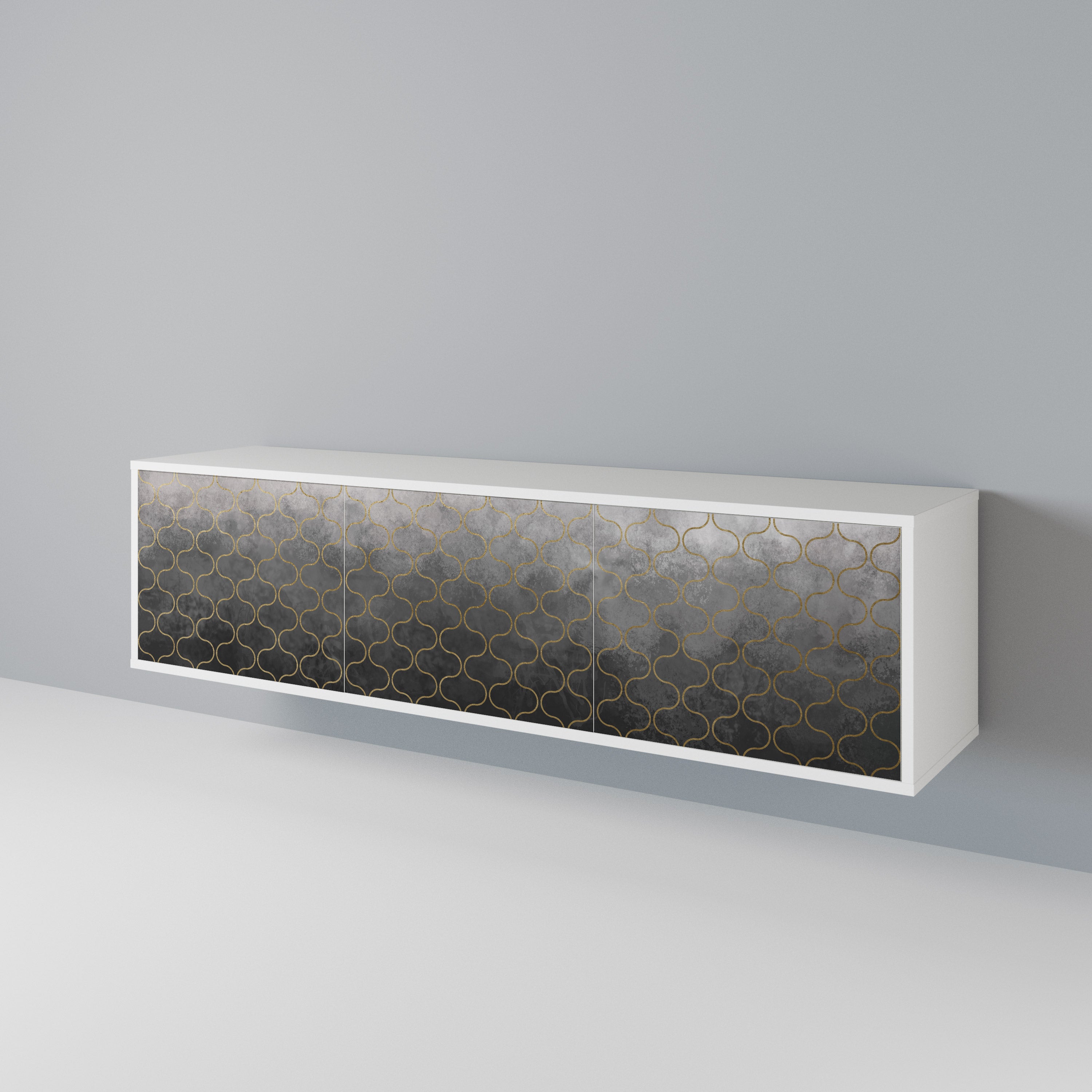 TESSELATED GRAYISH Mueble de TV de 3 Puertas