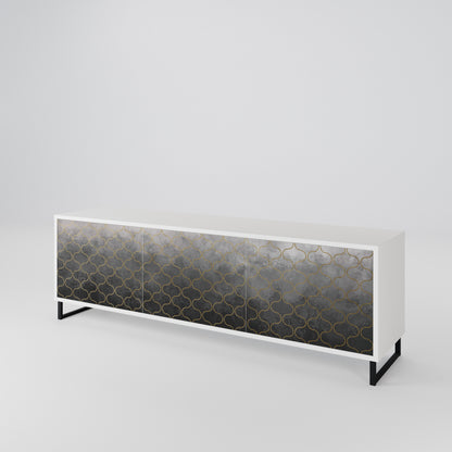 TESSELATED GRAYISH Mueble de TV de 3 Puertas