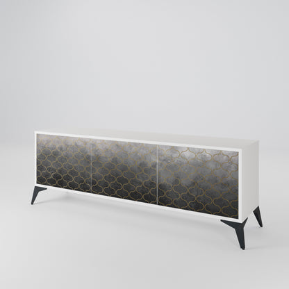 TESSELATED GRAYISH Mueble de TV de 3 Puertas