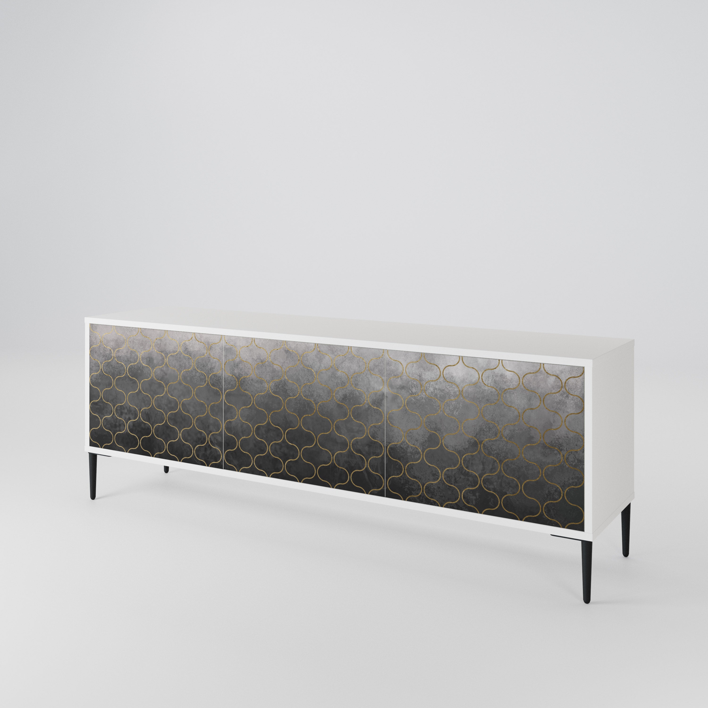 TESSELATED GRAYISH Mueble de TV de 3 Puertas