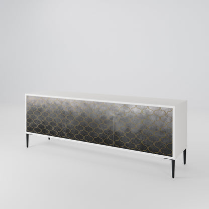 TESSELATED GRAYISH Mueble de TV de 3 Puertas