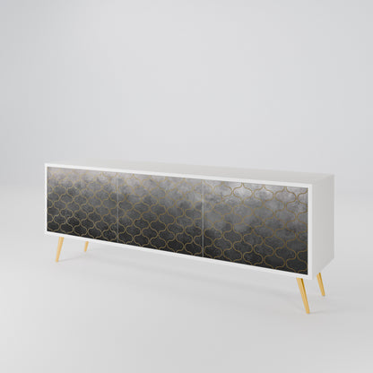 TESSELATED GRAYISH Mueble de TV de 3 Puertas