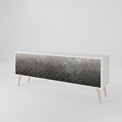 TESSELATED GRAYISH Mueble de TV de 3 Puertas