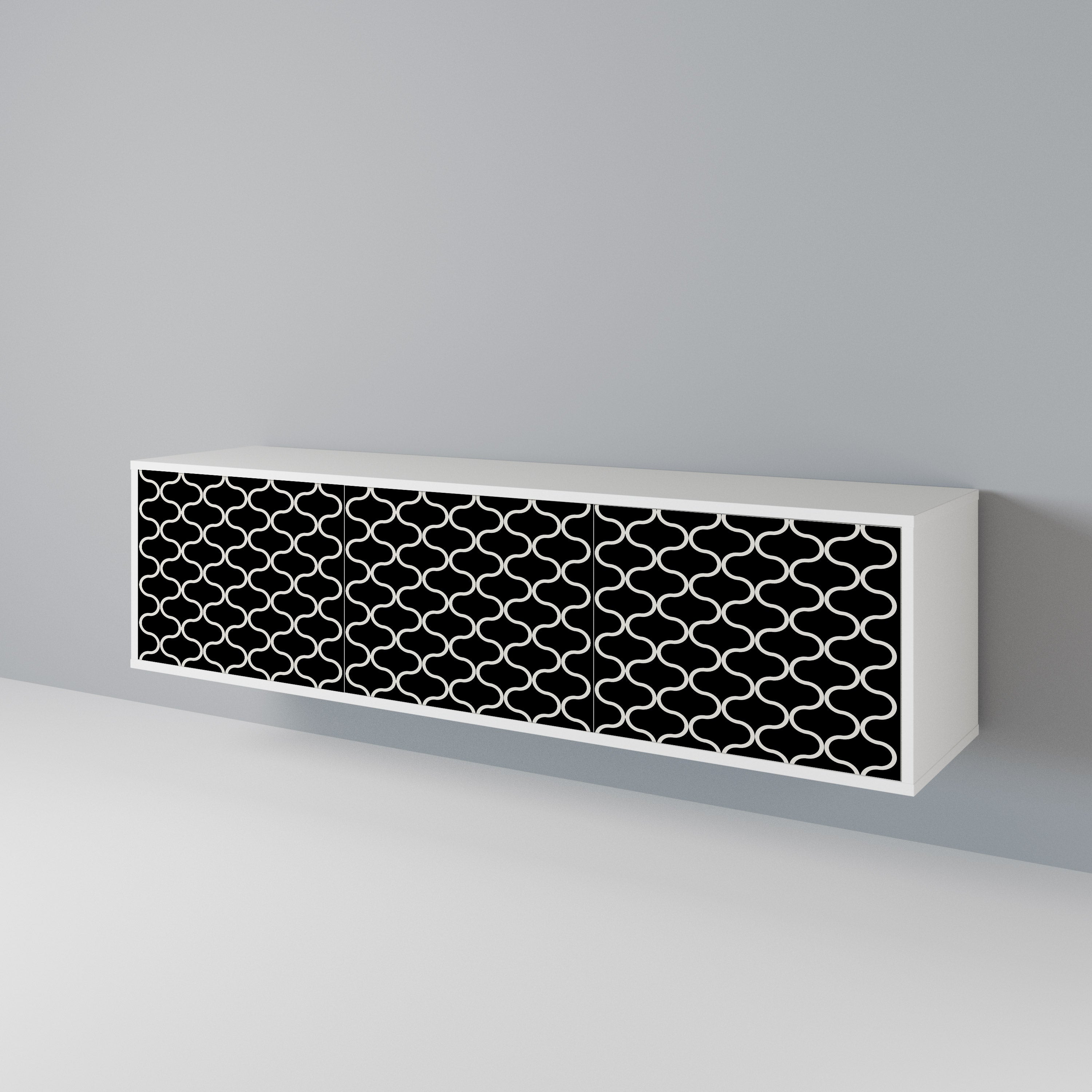 TESSELATED BLACKNESS Mueble de TV de 3 Puertas