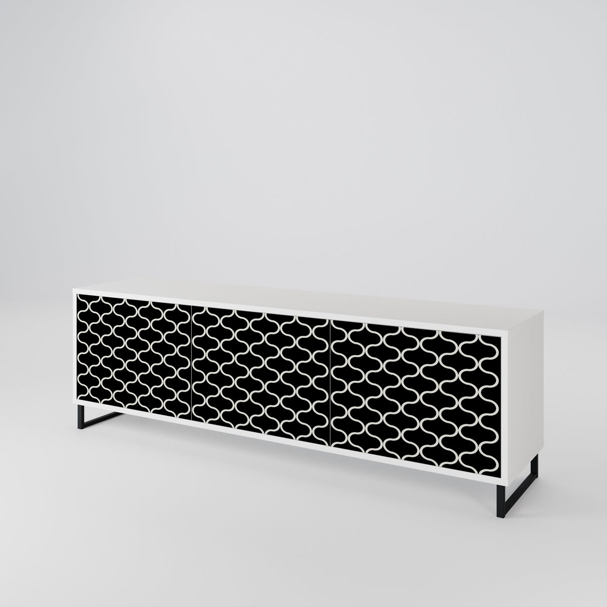 TESSELATED BLACKNESS Mueble de TV de 3 Puertas